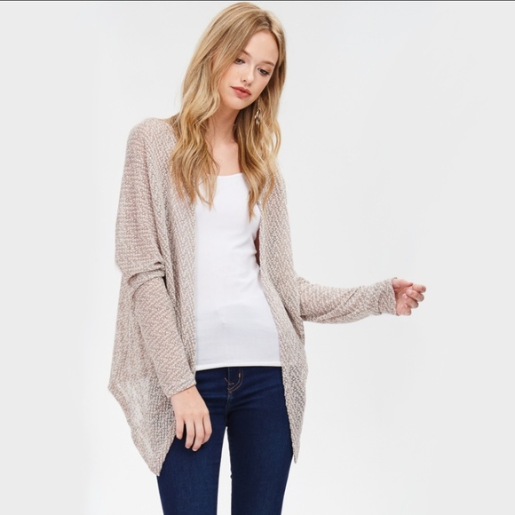 Knit Open Cardigan - Mocha/Cream - Picture 3 of 5